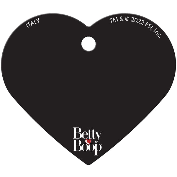 Betty Boop Pet ID Tag, Large Rainbow Stripe Heart