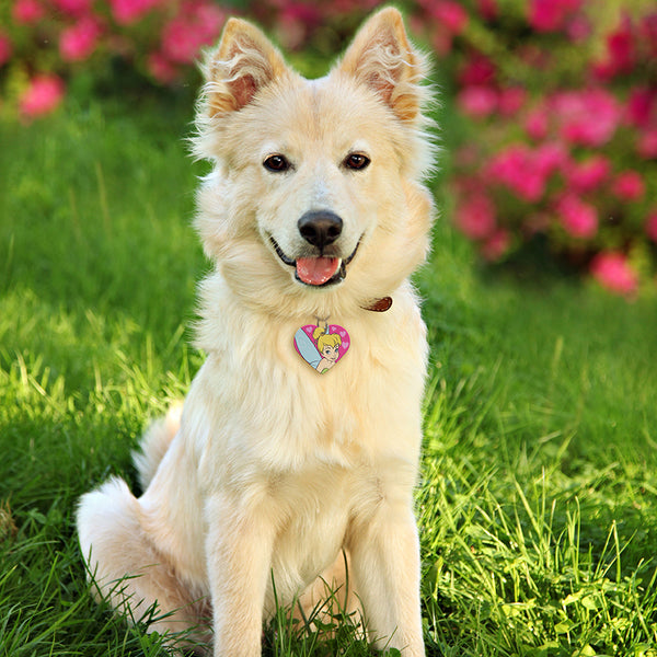 Large Heart Tinkerbell Pet Tag