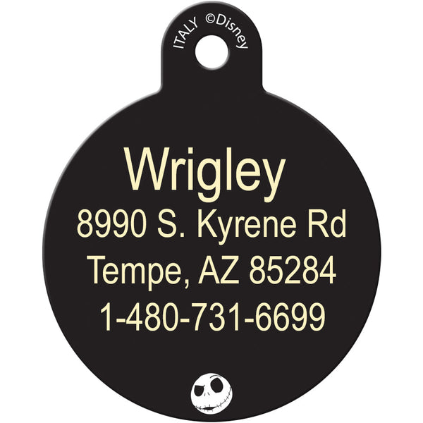 Skellington Large Circle, Pet ID Tag