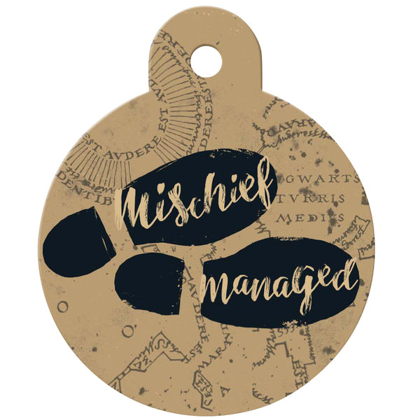 Large Circle Harry Potter Mischief Managed, Pet ID Tag
