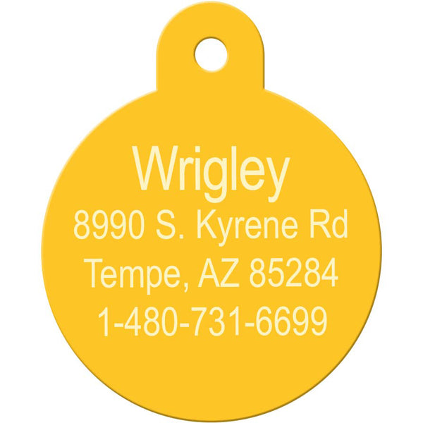 Lemon Pet ID Tag, Large Circle