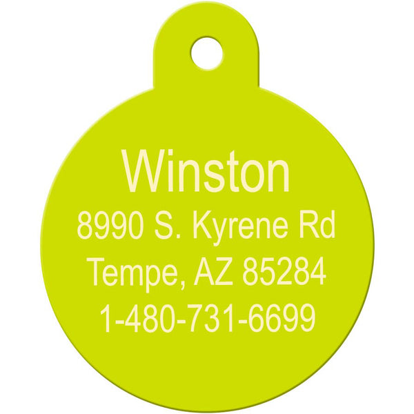 Hot Stuff Pet ID Tag, Large Circle