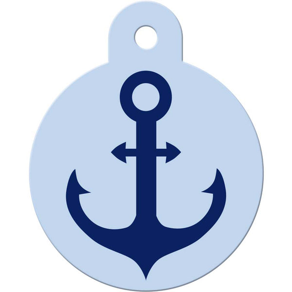 Ship Anchor Pet ID Tag, Large Circle