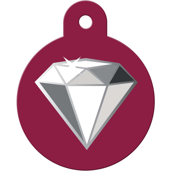 Diamond Pet ID Tag, Large Circle