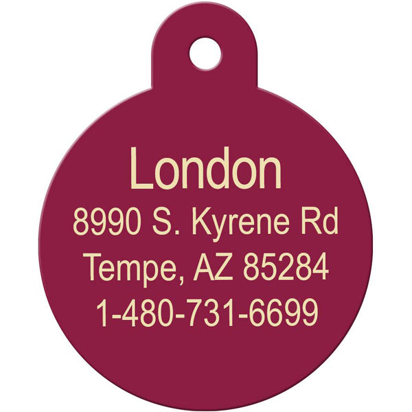 Diamond Pet ID Tag, Large Circle