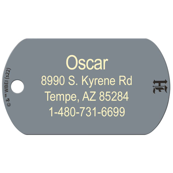 Large Military Harry Potter Hogwarts Crest, Pet ID Tag