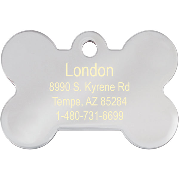 Medium Bone Red & Pink Checkered Pet Tag