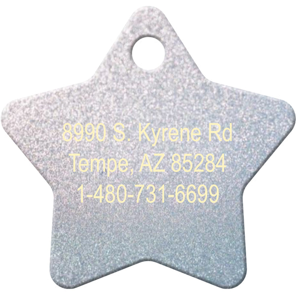"The Showgirl" Orange Glitter Star Pet ID Tag