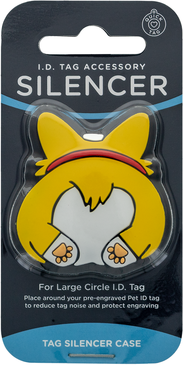 Large Circle Corgi Butt Silent Tag Cover