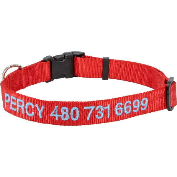 Personalized Nylon Pet Collar Red