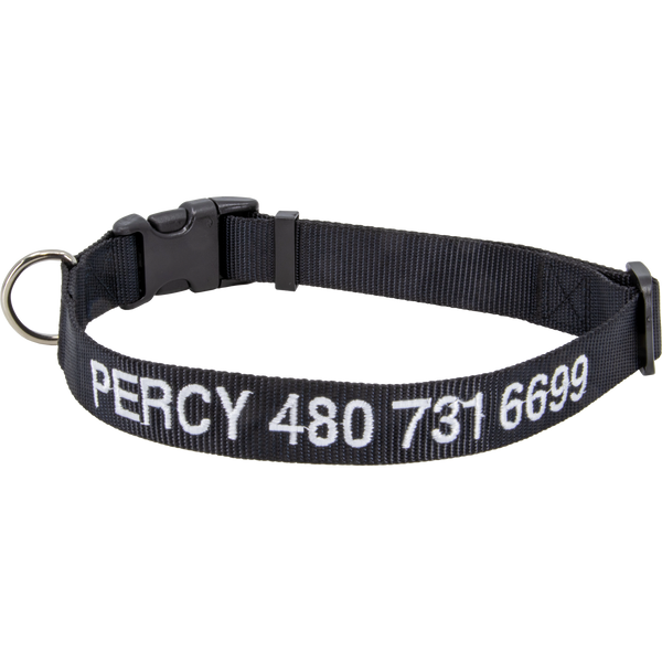 Personalized Nylon Pet Collar Black