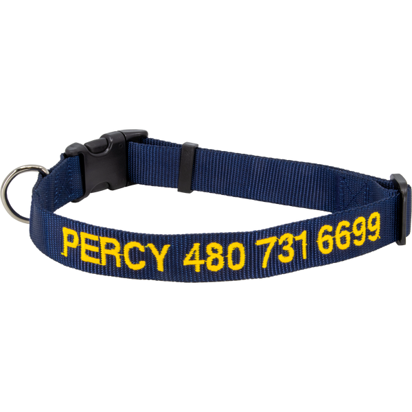 Personalized Nylon Pet Collar Navy Blue