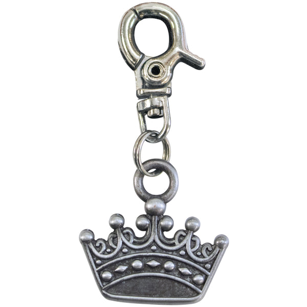 Crown, Antique Silver Tag Charm