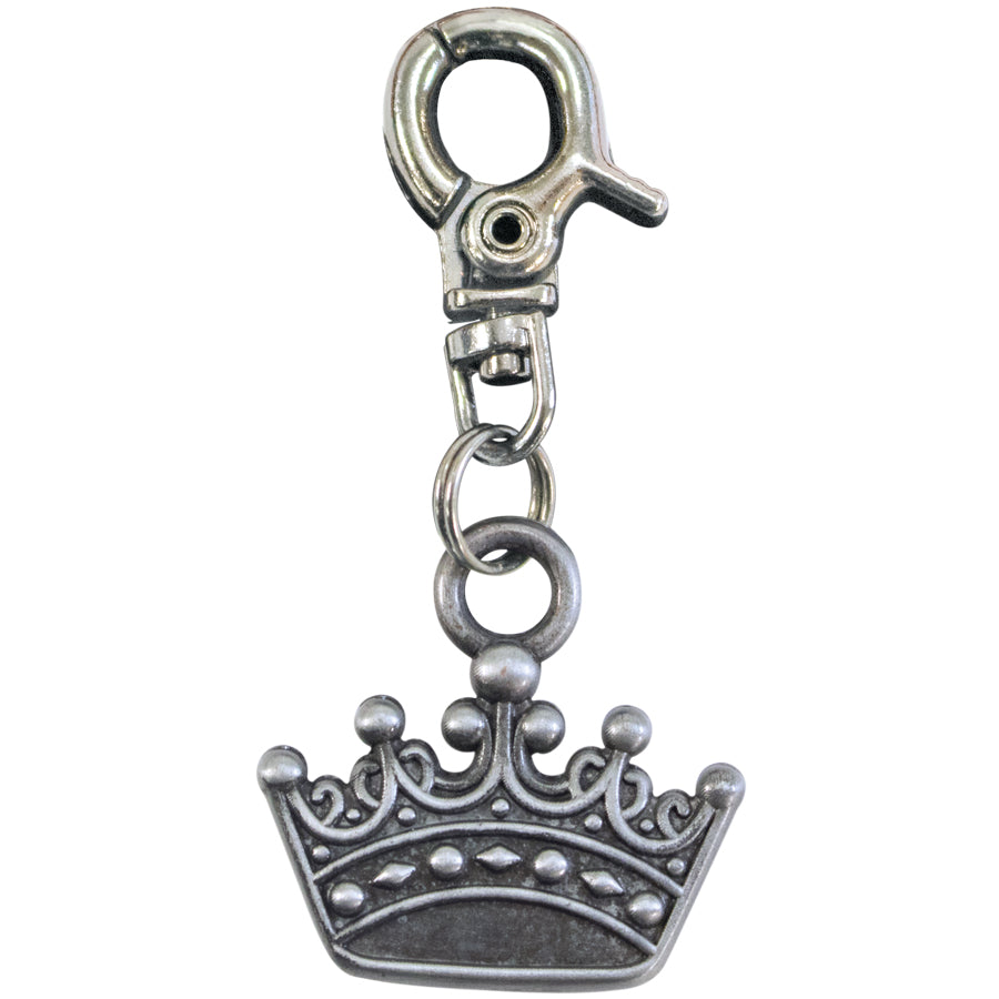 Crown, Antique Silver Tag Charm QuickTag
