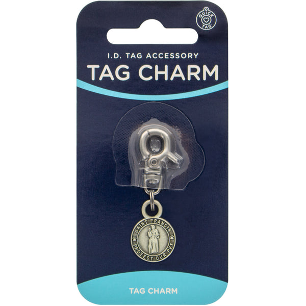 Saint Francis Antique Silver Pet Tag Charm