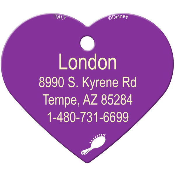 Rapunzel Large Heart Disney Princess Pet ID Tag - Tangled