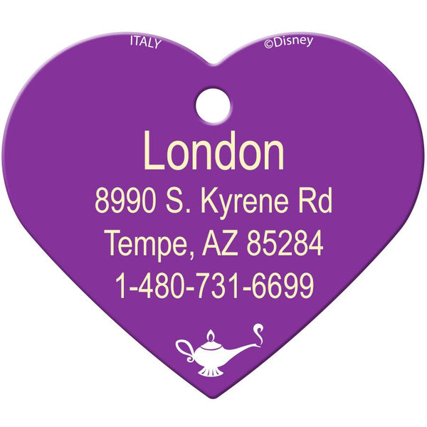Jasmine Large Heart Disney Princess Pet ID Tag - Aladdin