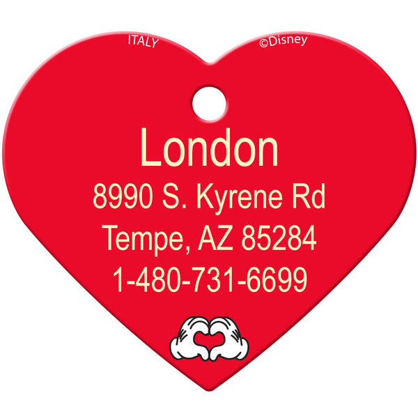 Mickey & Minnie Large Heart Disney Pet ID Tag