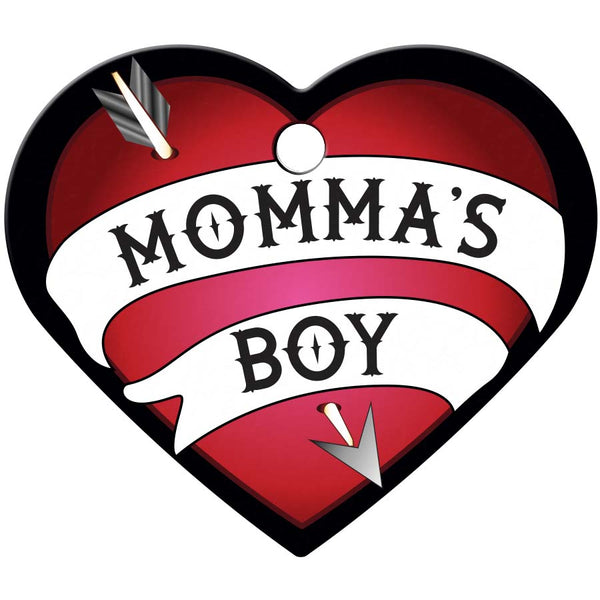 "Momma's Boy" Tattoo Heart Pet ID Tag, Large