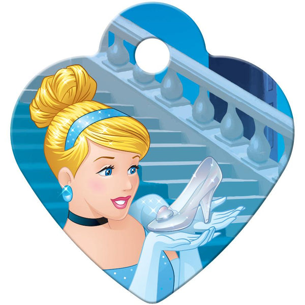 Cinderella Glitter Shoe, Small Heart Disney Princess Pet ID Tag