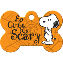 Snoopy Cute Scary Medium Bone Pet ID Tag