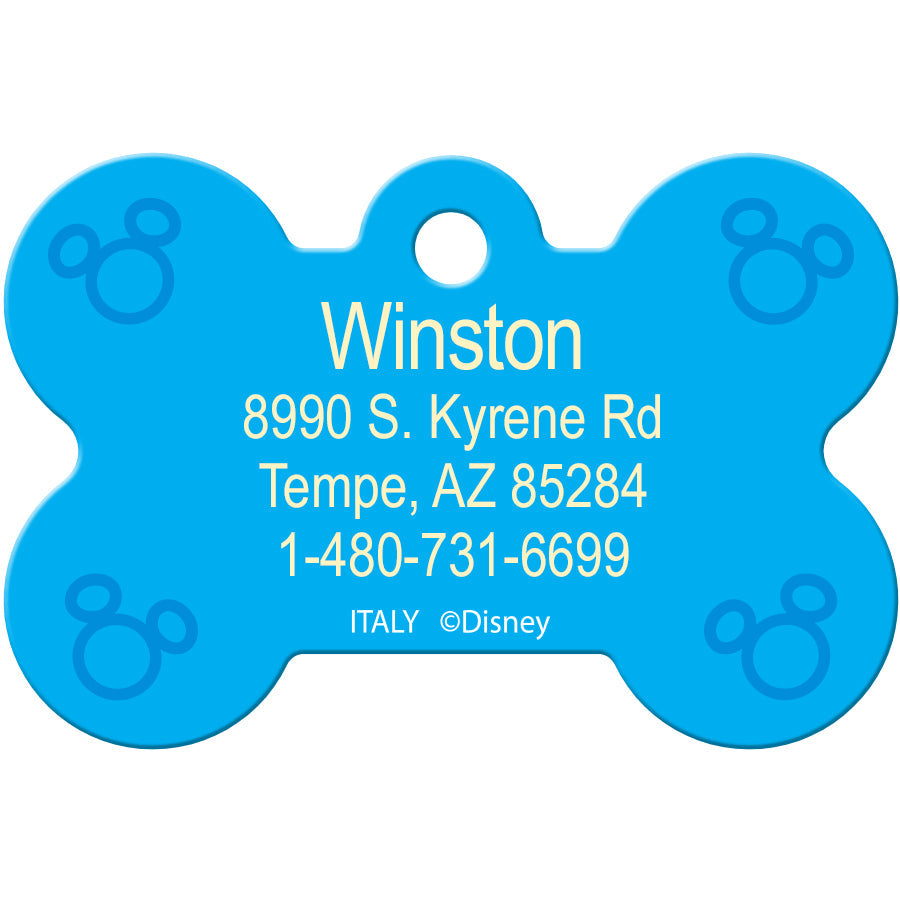 Mickey Mouse Logo Medium Bone Disney Pet ID Tag QuickTag