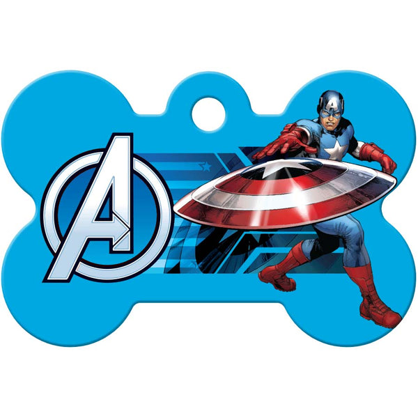 MARVEL Avengers Captain America Pet ID Tag, Medium Bone