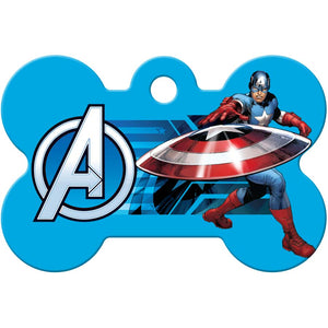 MARVEL Avengers Captain America Pet ID Tag, Medium Bone
