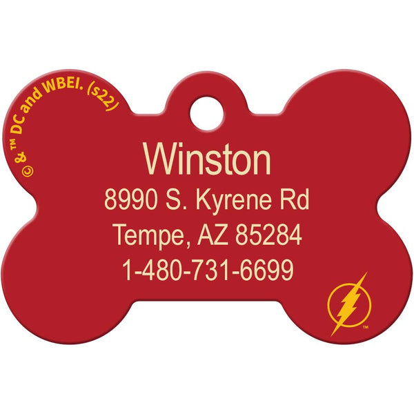 DC Comics The Flash Medium Bone Pet ID Tag