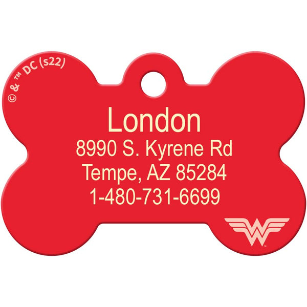 DC Comics Wonder Woman Medium Bone Pet ID Tag
