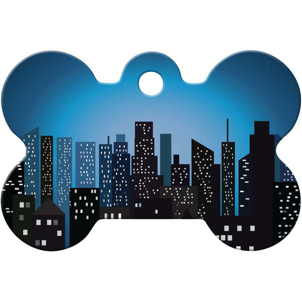Cityscape Pet ID Tag, Medium Bone