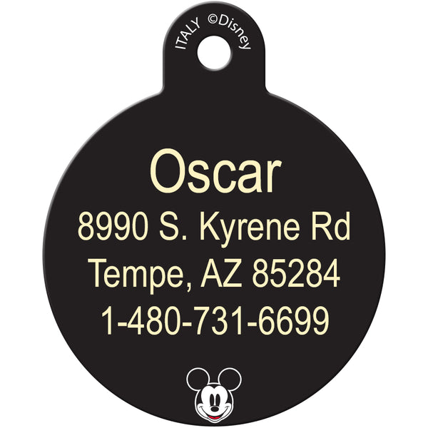 Mickey Mouse Pattern Large Circle Disney Pet ID Tag