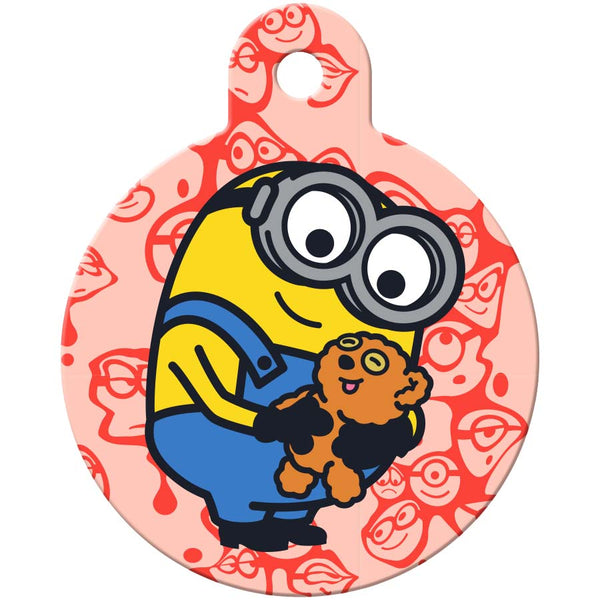 Minion Bob with Teddy Bear Circle Pet ID Tag