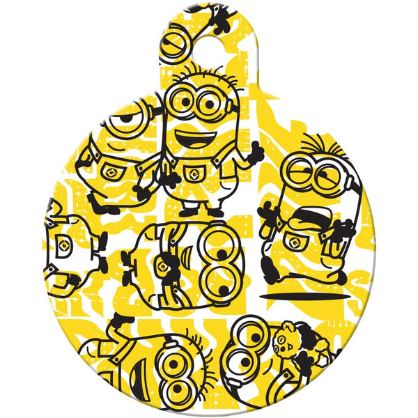 Minion Multi-Print Yellow Circle Pet ID Tag