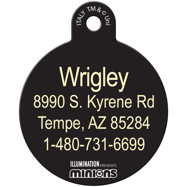 Minion Multi-Print Yellow Circle Pet ID Tag