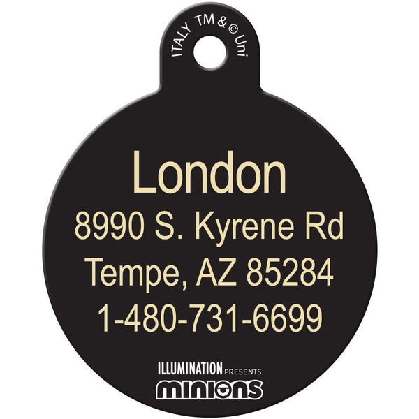 Minion Multi-Print Grey Circle Pet ID Tag