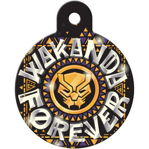 MARVEL Black Panther Wakanda Forever Pet ID Tag, Large Circle