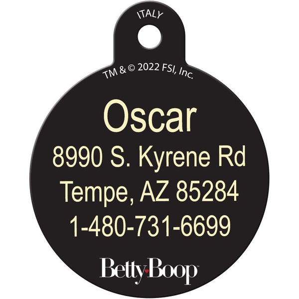 Betty Boop Red Polka Dot Pet ID Tag, Large Circle