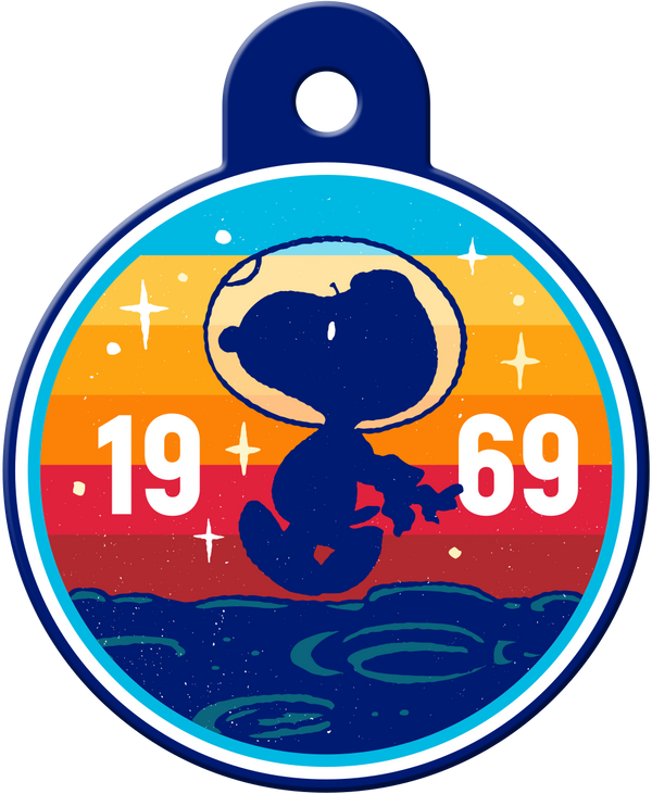 Peanuts Space Rainbow 1969 Large Circle Pet ID Tag