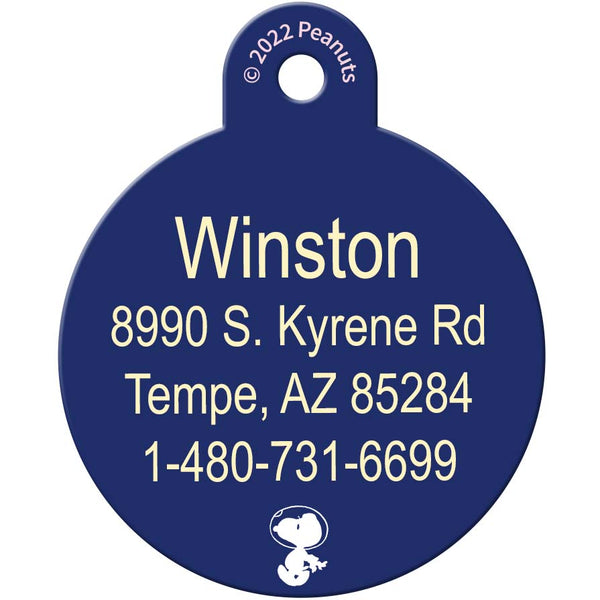 Peanuts Space Rainbow 1969 Large Circle Pet ID Tag