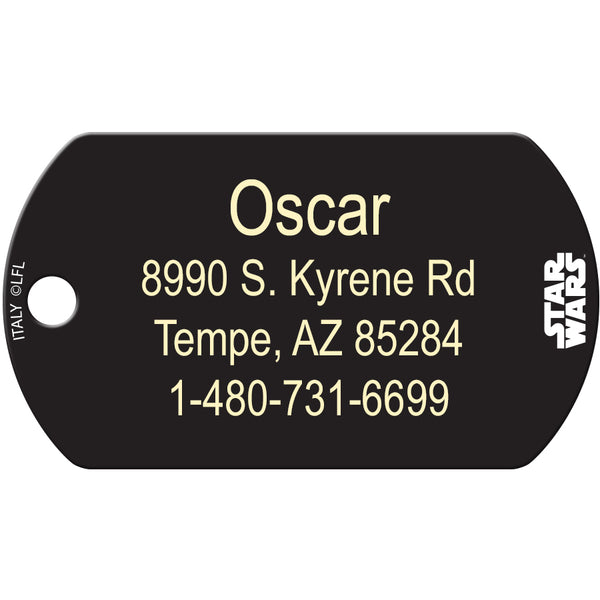 Darth Vader "Come to the Dark Side" Large Military Star Wars Pet ID Tag