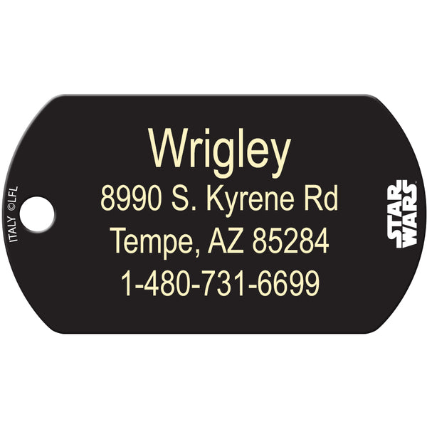 Millennium Falcon Large Military Star Wars Pet ID Tag