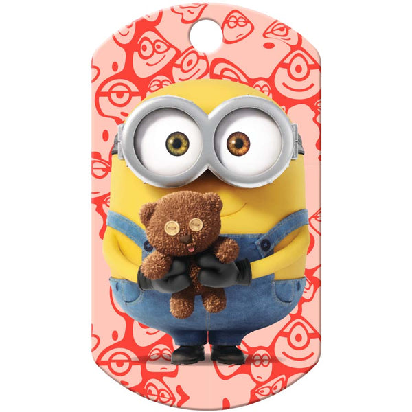 Minion Bob with Teddy Bear Military Pet ID Tag