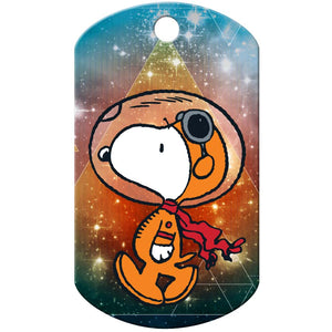 Peanuts Space Galaxy Military Shape Pet ID Tag