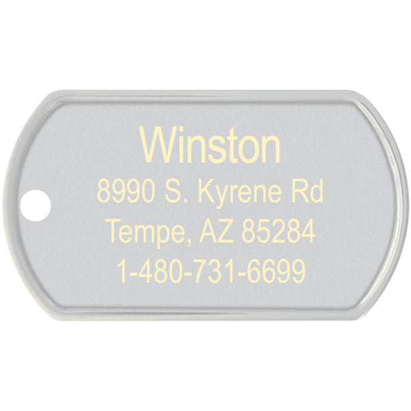 Red & Black Buffalo Check Military Raised Edge Pet ID Tag