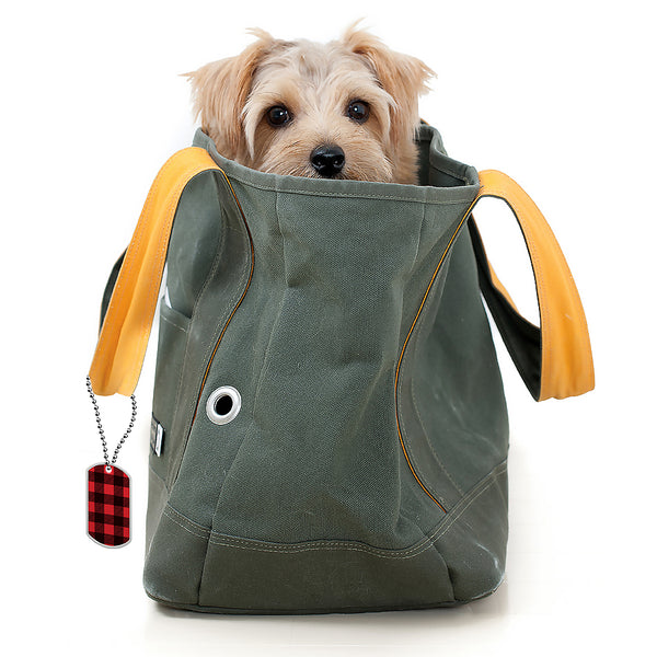 Red & Black Buffalo Check Military Raised Edge Pet ID Tag