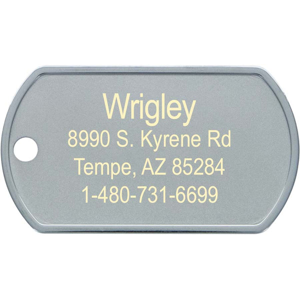 Navy & Green Plaid Military Raised Edge Pet ID Tag