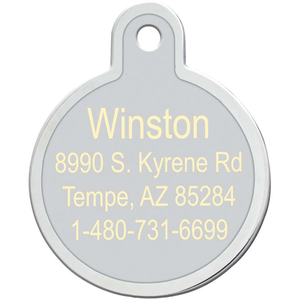 "That's So Fetch" Large Circle Raised Edge Pet ID Tag
