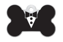 Black Tuxedo Epoxy Medium Bone Pet ID Tag