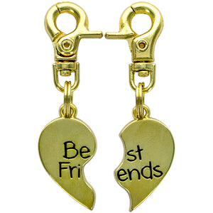 Best Friends Heart, Gold Tag Charm